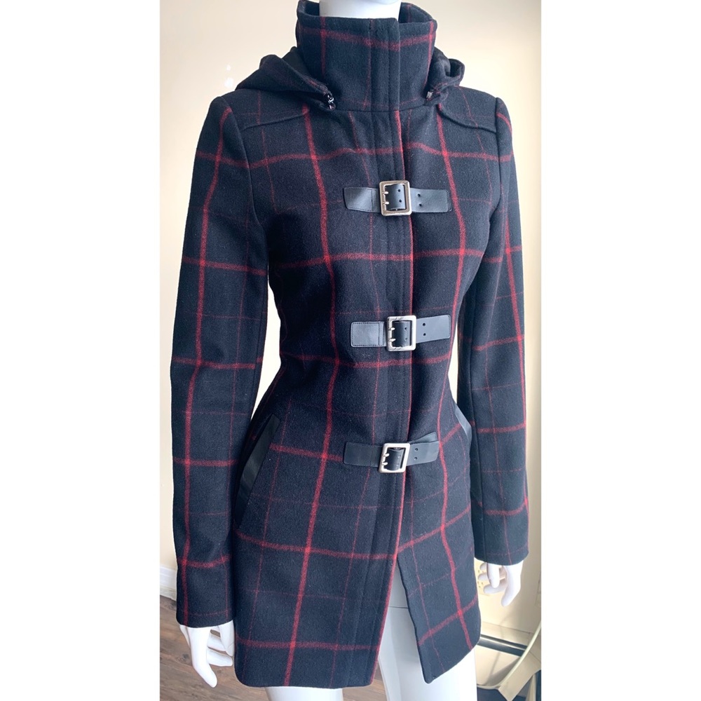 Le Chateau Buckle Peacoat Detachable Hood Small